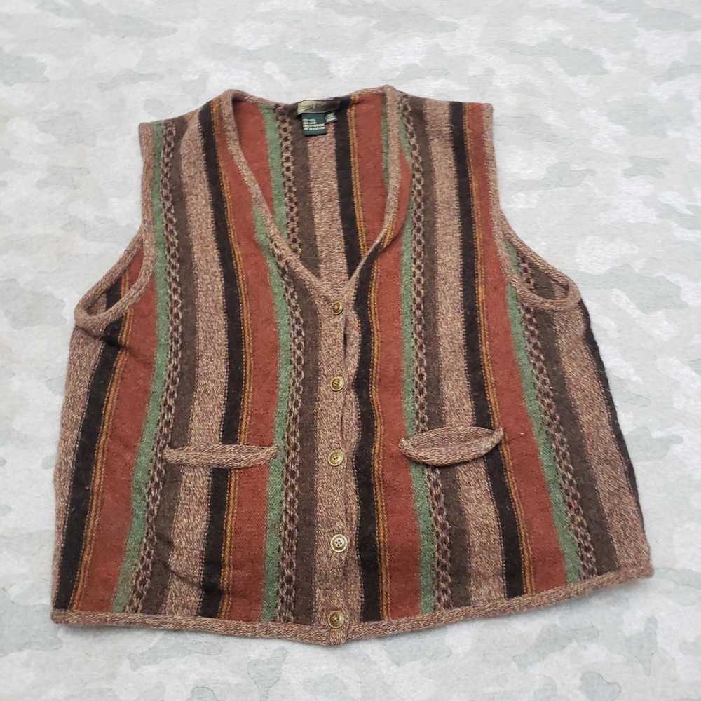 Vintage‎ Royal Robbins Vest Womens Large Wool Multicolor Pockets Sleeveless